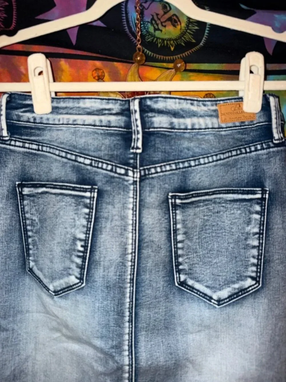 Iris Jeans Blue Denim Midi Skirt